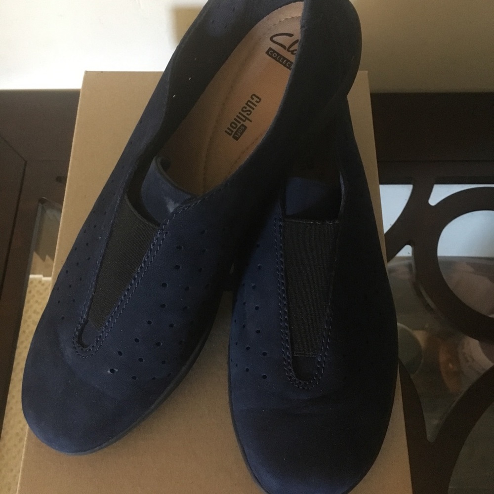 Clarks Nubuck Leather Slip-On Shoes